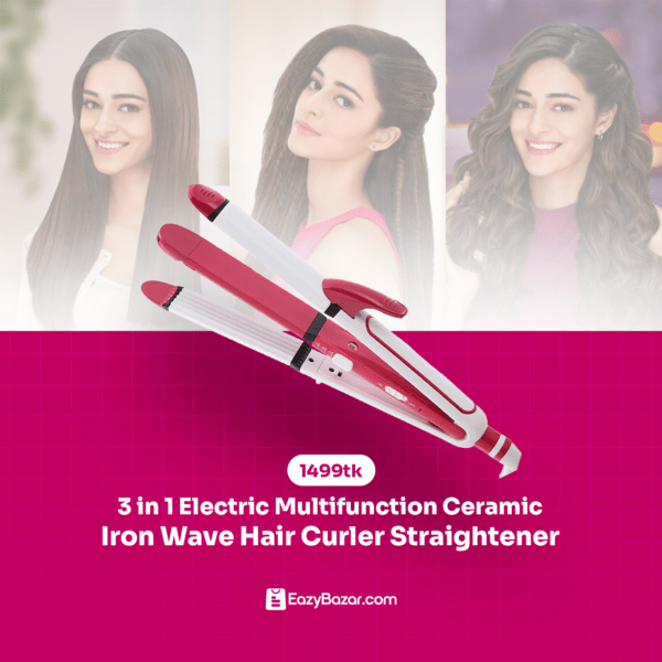 3-In-1 Electric Multifunction Ceramic Iron Wave Hair Curler Straightener